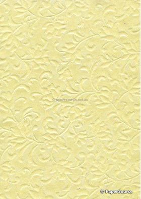 Embossed Gardenia Lemon Pearlescent A4 handmade paper | PaperSource