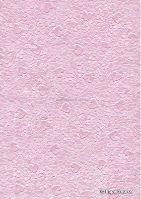 Embossed Pebble Heart Pastel Pink Pearlescent A4 2-sided handmade, recycled paper | PaperSource
