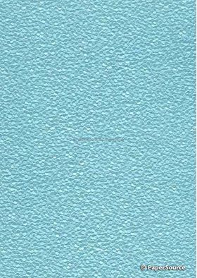 Embossed Pebble Aquamarine Blue Pearlescent, A4 handmade recycled paper