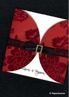 LoveWrap custom cut using Peony Deep Red flocked paper | PaperSource