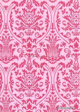 Suede Regal | Pink Flocking on Pink Cotton, handmade, recycled A4 paper | PaperSource