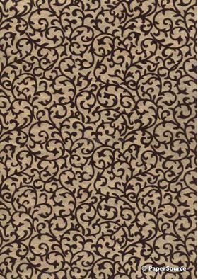 Suede | Rococo Chocolate Brown Flock on Mink Metallic Cotton Handmade, Recycled A4 Paper | PaperSource