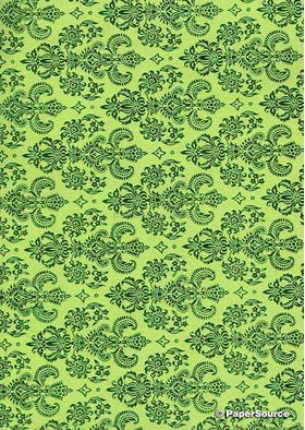 Flat Foil Small Crest | Green Foil on Lime Green Matte Cotton handmade recycled A4 paper | PaperSource