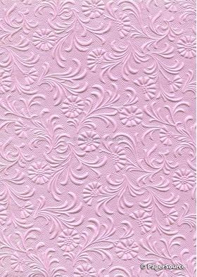 Embossed Sunflower Pastel Pink Matte A4 handmade recycled paper