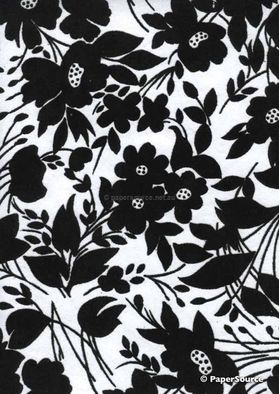 Suede | Tropical Black Flock on White Cotton Handmade, Recycled A4 Paper | PaperSource