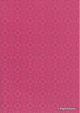 Suede Venetian Tile | Pink Flocking on Bright Pink Cotton, handmade, recycled A4 paper | PaperSource