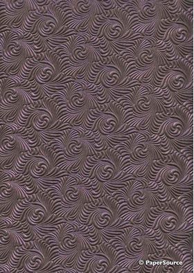 Embossed Wave Aubergine Pearlescent A4 handmade, recycled paper