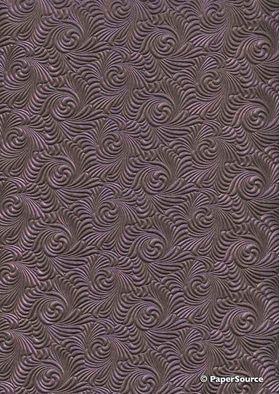 Embossed | Wave Aubergine Pearlescent 2 sided colour, A4 handmade, recycled paper | PaperSource Embossed | Wave Aubergine Pearlescent 2 sided colour, A4 handmade, recycled paper | PaperSource