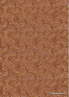 Embossed Wave Copper Pearlescent A4 handmade, recycled paper