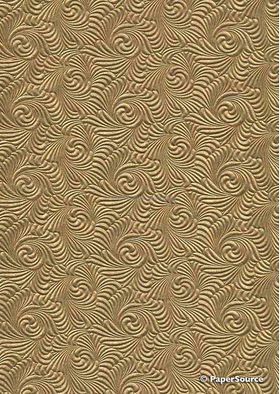 Embossed Wave Gold Pearlescent A4 handmade, recycled paper