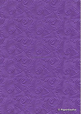 Embossed Wave Lavender Purple Pearlescent A4 handmade, recycled paper