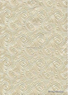 Embossed Wave Opal Cream Pearlescent A4 handmade, recycled paper