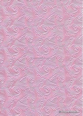 Embossed Wave Pastel Pink Pearlescent A4 handmade, recycled paper