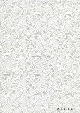 Embossed Wave White Matte A4 handmade, recycled paper | PaperSource