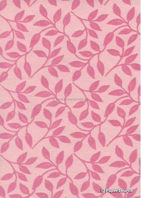 Suede Willow | Pink Flock on Pastel Pink Cotton Handmade, Recycled A4 paper | PaperSource
