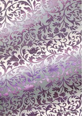 Foil Pink on White Brocade