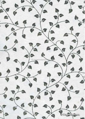 Flat Foil Ivy White Cotton with Silver foil, handmade recycled paper | PaperSource