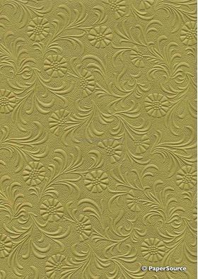 CLEARANCE Embossed Sunflower Khaki Brown Matte A4 handmade recycled paper