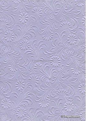Embossed Sunflower Pastel Lilac Purple Matte A4 handmade recycled paper