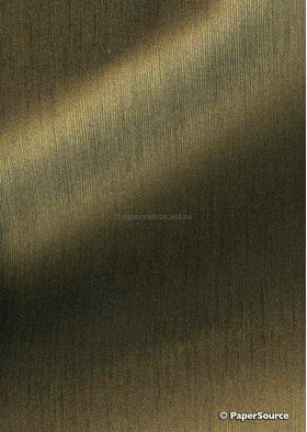 Brushed Gold on Black Embossed Metallic 120gsm Paper with black on reverse. Close up view. | PaperSource