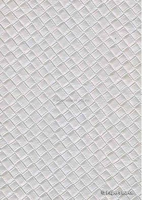 Embossed Crystal White Pearlescent Leatherette A4 handmade paper