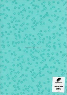 Patterned Print | Jellies Cherry Blossom Aqua, 120gsm A4 Handmade, Recycled Paper | PaperSource
