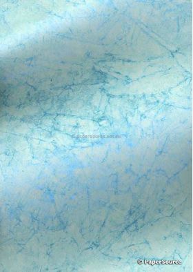 Batik Metallic - Light Blue with Silver 120gsm Handmade Recycled Paper | PaperSource