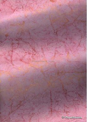 Batik Metallic - Pink with Gold 120gsm Handmade Recycled Paper | PaperSource