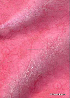 Batik Metallic - Pink with Silver 120gsm Handmade Recycled Paper | PaperSource