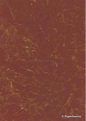 Batik Metallic | Red Brown with Gold 120gsm Handmade Recycled A4 paper | PaperSource