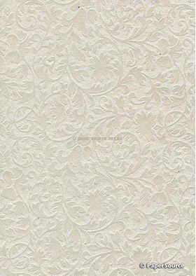 Embossed Brocade Quartz Pearl Handmade Recycled paper | PaperSource