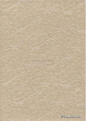 Embossed Espalier Champagne Pearlescent A4 handmade, recycled paper | PaperSource