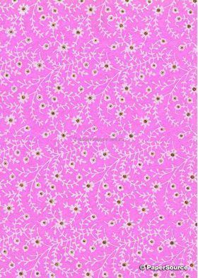 Patterned Jasmine | White print and glitter highlights on a Pink handmade, recycled paper | PaperSource