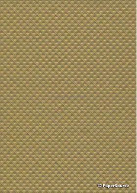 Embossed Diamond Quilt Antique Gold Pearlescent A4 paper | PaperSource