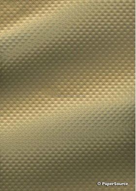 Embossed Diamond Quilt Antique Gold Pearlescent A4 paper | PaperSource