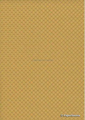 Embossed Diamond Quilt Bright Gold Pearlescent A4 paper | PaperSource