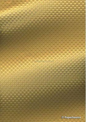 Embossed Diamond Quilt Bright Gold Pearlescent A4 paper | PaperSource