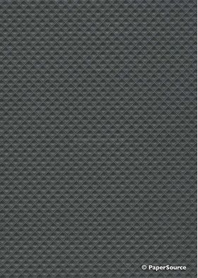 Embossed Diamond Quilt Charcoal Pearlescent A4 paper | PaperSource