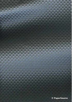 Embossed Diamond Quilt Charcoal Pearlescent A4 paper | PaperSource