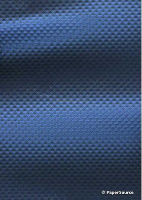 Embossed Diamond Quilt Indigo Pearlescent A4 paper | PaperSource