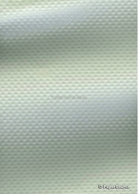 Embossed Diamond Quilt Mint Green Pearlescent A4 paper | PaperSource