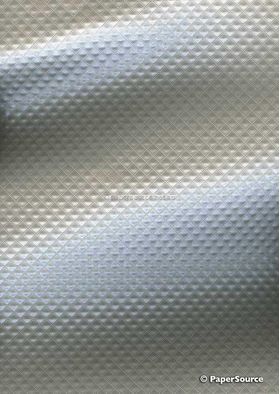 Embossed Diamond Quilt Platinum Silver Pearlescent A4 paper | PaperSource
