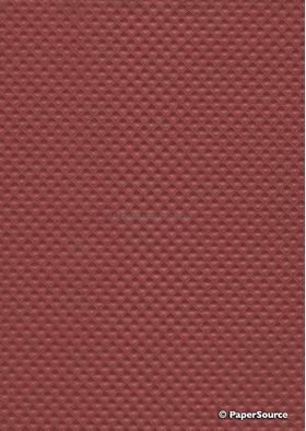 Embossed Diamond Quilt Ruby Deep Red Pearlescent A4 paper | PaperSource