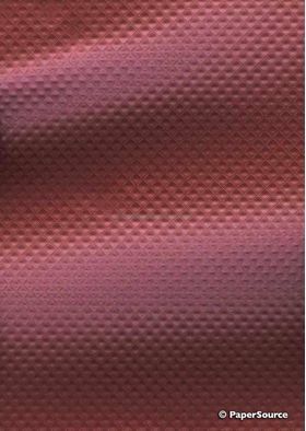 Embossed Diamond Quilt Ruby Deep Red Pearlescent A4 paper | PaperSource