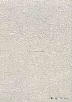 Embossed Sakura Cherry Blossom Opal Pearlescent A4 handmade, recycled paper | PaperSource