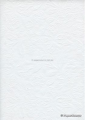 Chiffon Embossed | Bloom White Matte A4 fabric paper | PaperSource