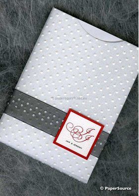 Photo shows Precious Metals | Bead White with White Beads C6 Invitation Pocket Sleeve - cut to order | PaperSource