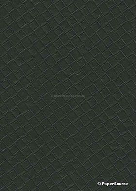 Embossed Onyx Black Sparkle Pearlescent Leatherette A4 handmade paper