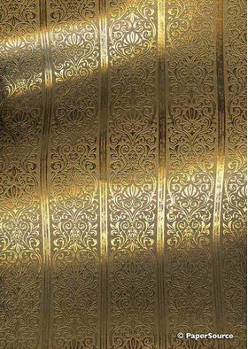 Flat Foil Eternity Border | Gold Foil on Gold Pearlescent Cotton A4 handmade recycled paper | PaperSource
