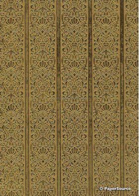 Flat Foil Eternity Border | Gold Foil on Gold Pearlescent Cotton A4 handmade recycled paper | PaperSource